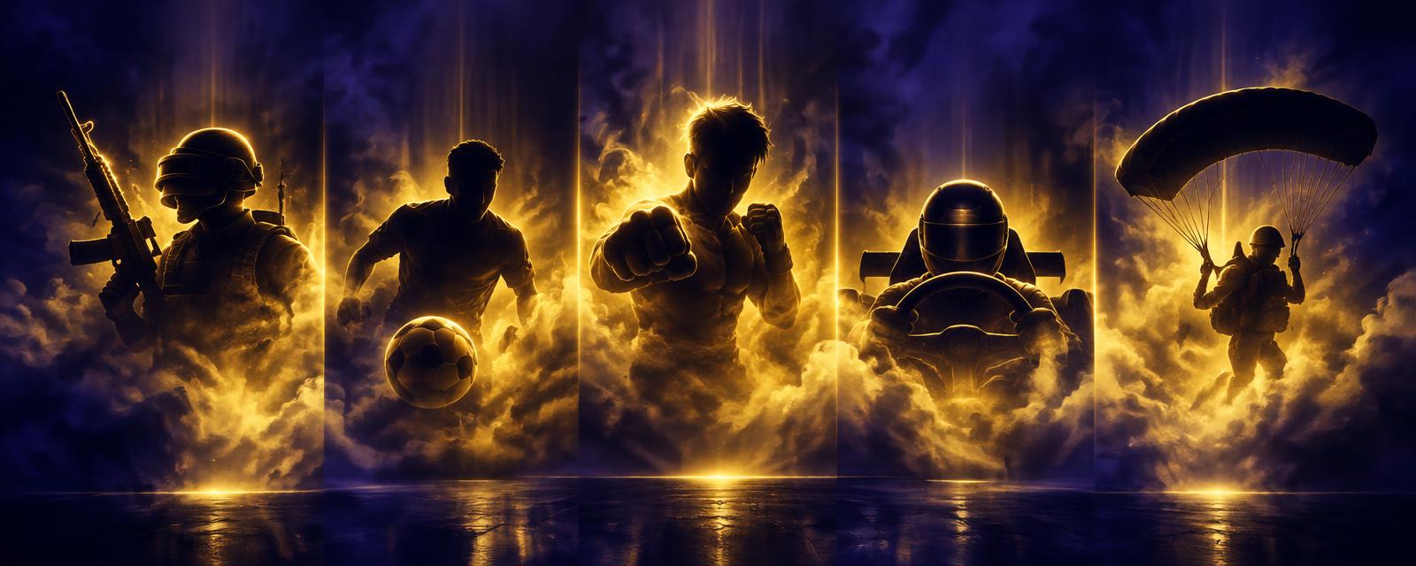 Five hidden game silhouettes teasing the Big Five line-up